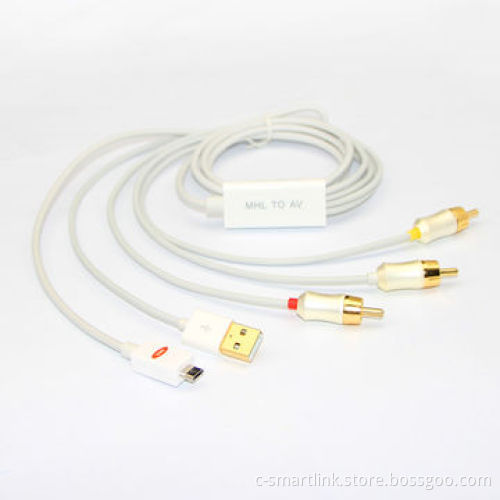 MHL to AV adapter/connect multifunction to mobile, Samsung/HTC/LG, L=1.5m with RCP, 1080P to 480P